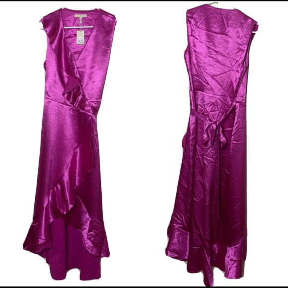 SOLD NWT Maje Wrap Dress Small 1 Ripple Fushia - Picture 9 of 9